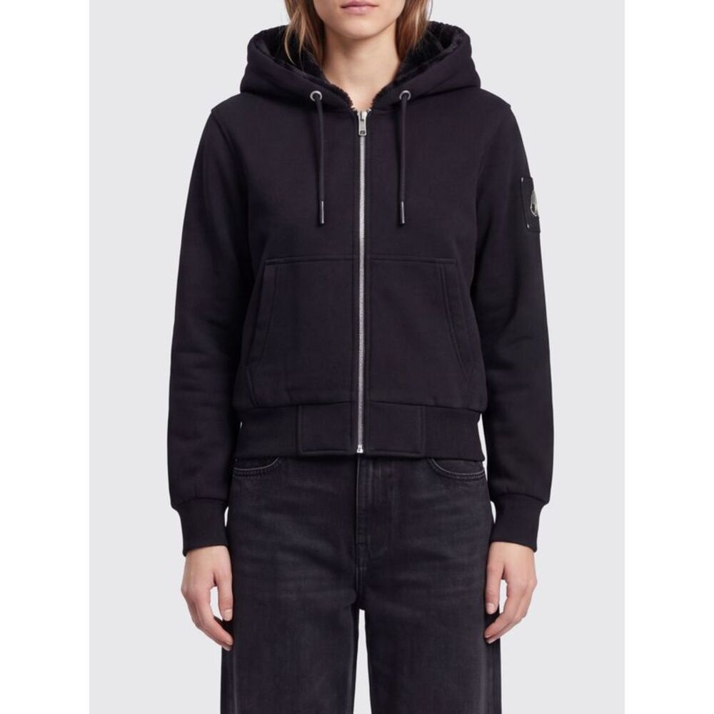 Moose Knuckles Women Zip-Up Cotton-Blend Hoodie Moose Knuckles With Applied Logo